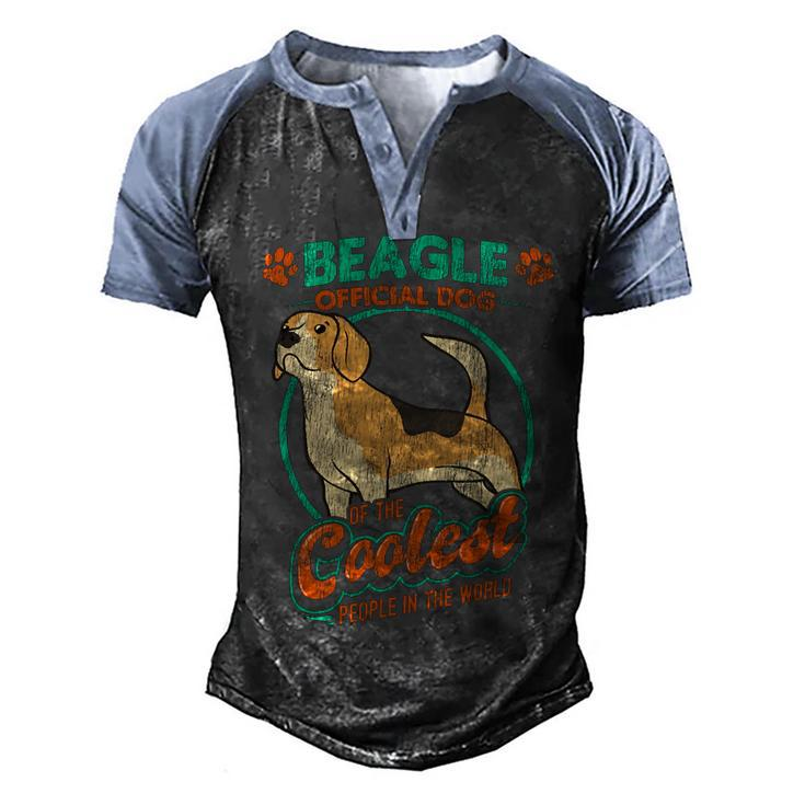 Official Dog Of The Coolest People In The World Funny 58 Beagle Dog Men's Henley Shirt Raglan Sleeve 3D Print T-shirt