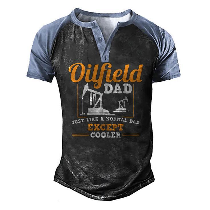 Mens Oilfield Dad Roughneck Oil Rig Father Oilfield Worker Men's Henley Raglan T-Shirt