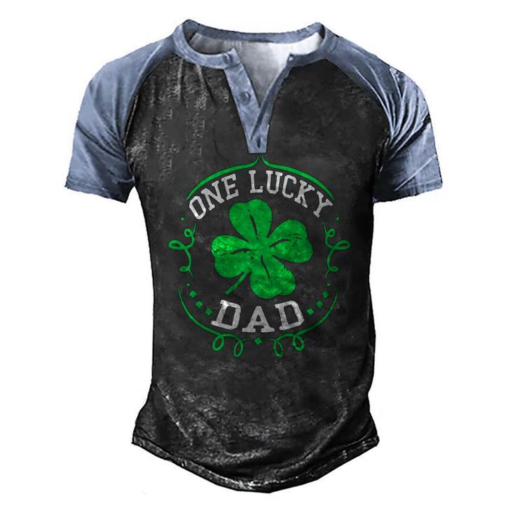 One Lucky Dad St Patricks Day For Daddy Men Men's Henley Raglan T-Shirt