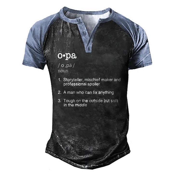 Opa Definition Fathers Day Present Men's Henley Raglan T-Shirt