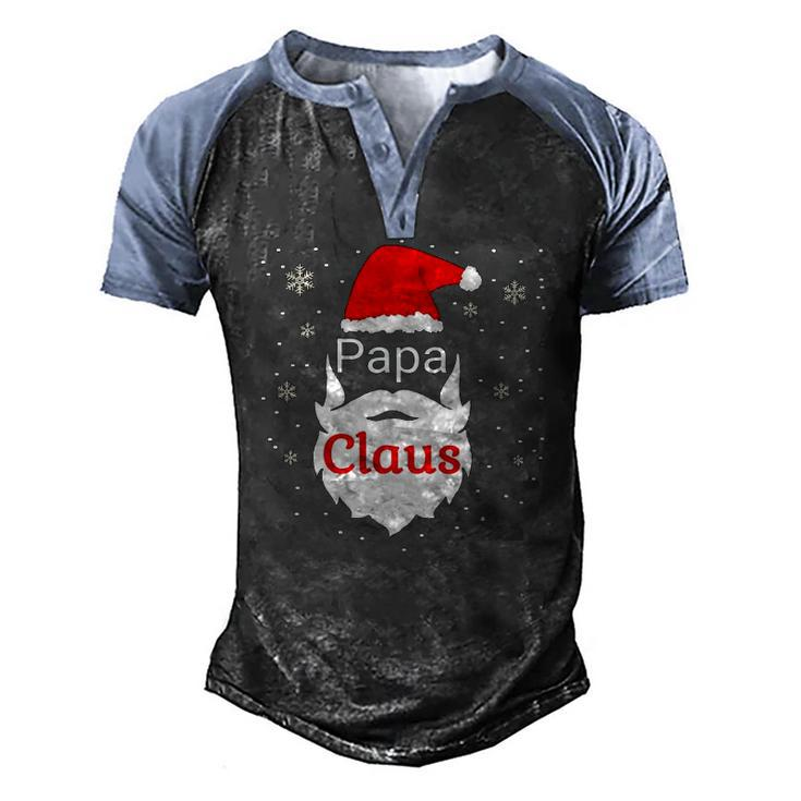 Papa Claus Christmas Believe Santa Claus Family Claus Men's Henley Raglan T-Shirt