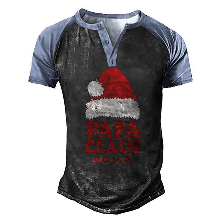 Papa Claus Christmas Dad Santa Family Matching Pajamas Xmas Men's Henley Raglan T-Shirt