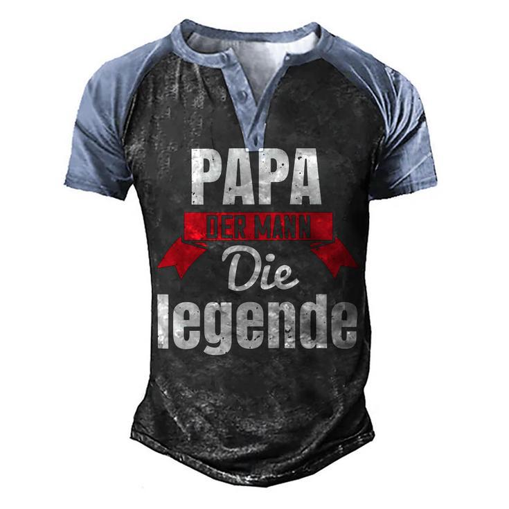 Papa Der Mann Die Legende Papa T-Shirt Fathers Day Gift Men's Henley Shirt Raglan Sleeve 3D Print T-shirt