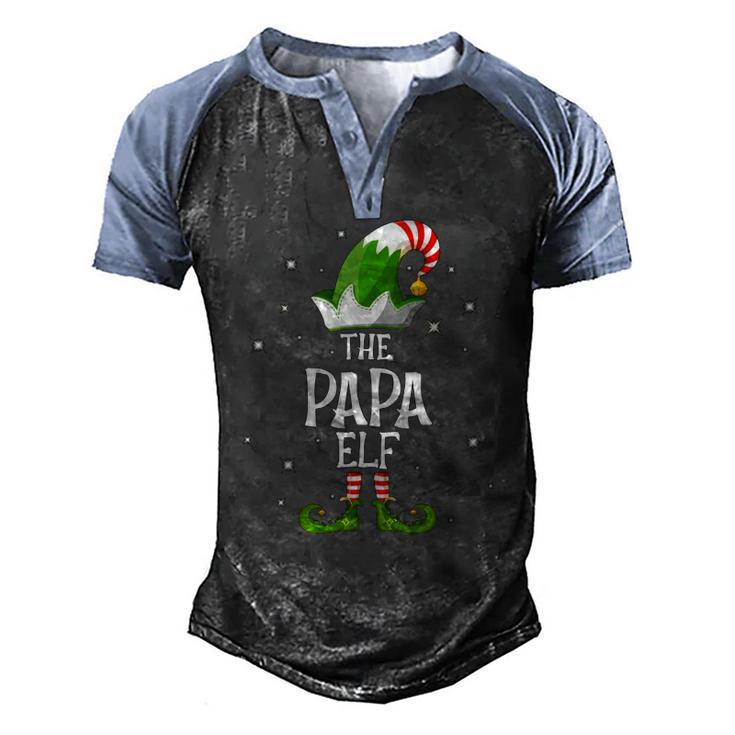 The Papa Elf Family Matching Group Christmas Men's Henley Raglan T-Shirt