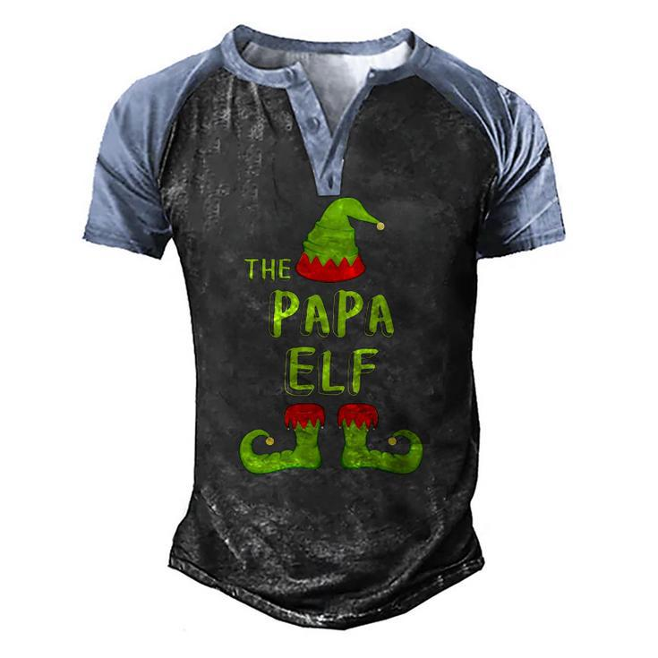 Mens The Papa Elf Matching Group Christmas Costume Men's Henley Raglan T-Shirt