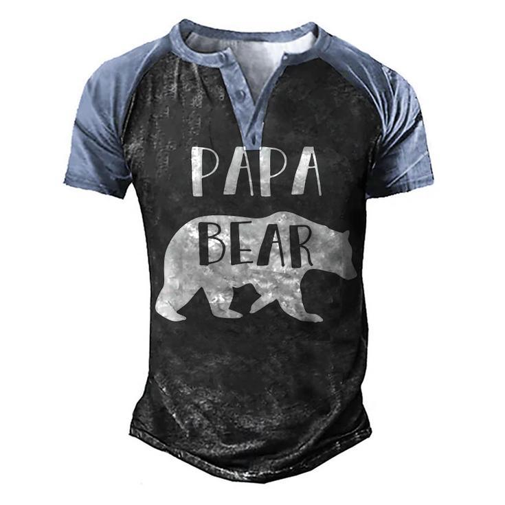 Papa Grandpa Gift   Papa Bear Men's Henley Shirt Raglan Sleeve 3D Print T-shirt