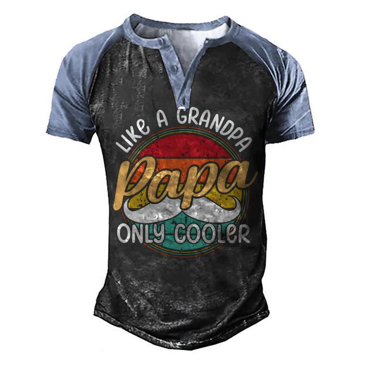 Papa Like A Grandpa Only Cooler Funny Quote For Fathers Day Men's Henley Shirt Raglan Sleeve 3D Print T-shirt