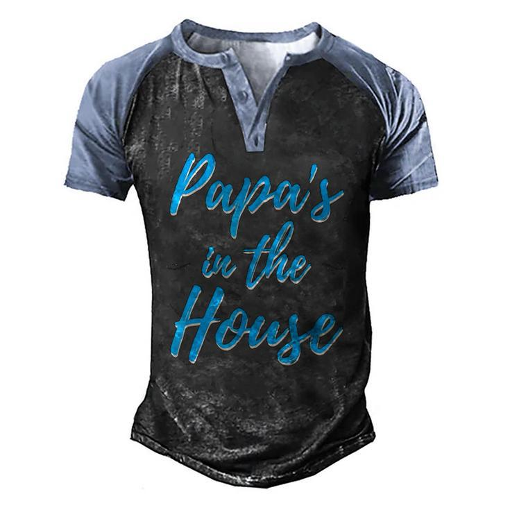 Mens Papas In The House Men's Henley Raglan T-Shirt