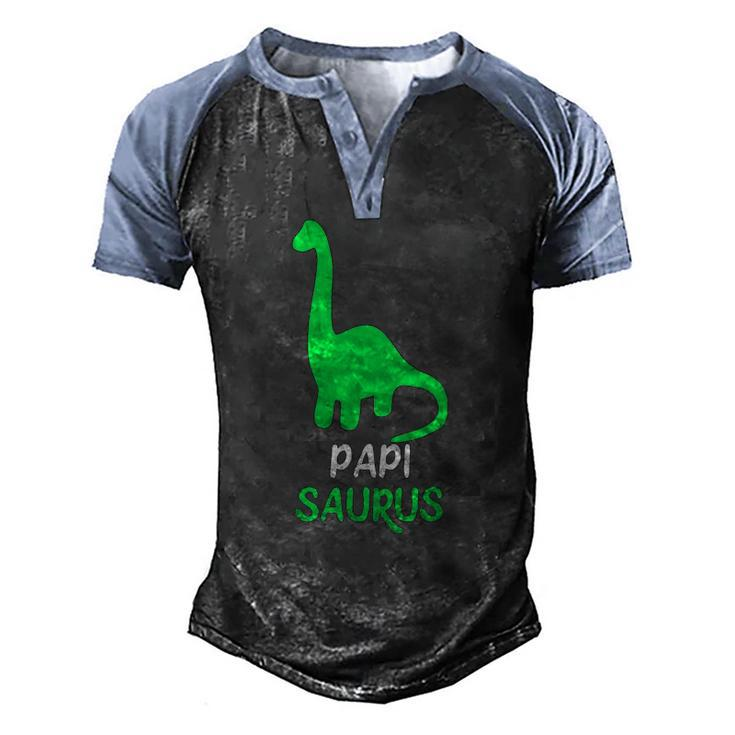 Papisaurus Dinosaur Papisaurus Christmas Men's Henley Raglan T-Shirt