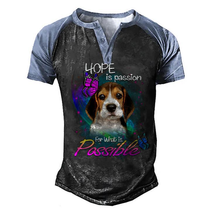 Passion For Possible 78 Beagle Dog Men's Henley Shirt Raglan Sleeve 3D Print T-shirt