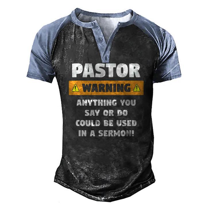 Mens Pastor Warning Sermon For A Pastor Men's Henley Raglan T-Shirt