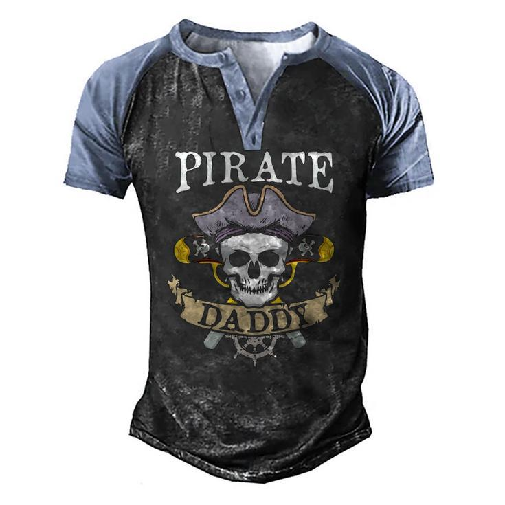 Pirate Daddy Matching Family Dad Men's Henley Raglan T-Shirt