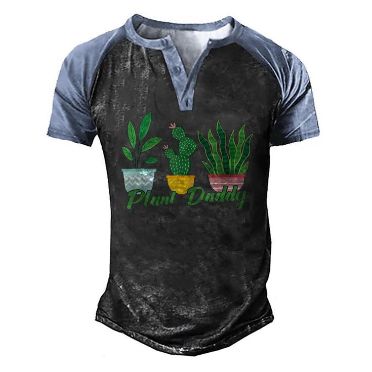 Mens Plant Daddy Gardening Men's Henley Raglan T-Shirt