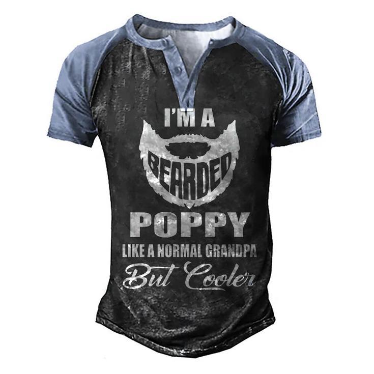 Poppy Grandpa Gift   Bearded Poppy Cooler Men's Henley Shirt Raglan Sleeve 3D Print T-shirt