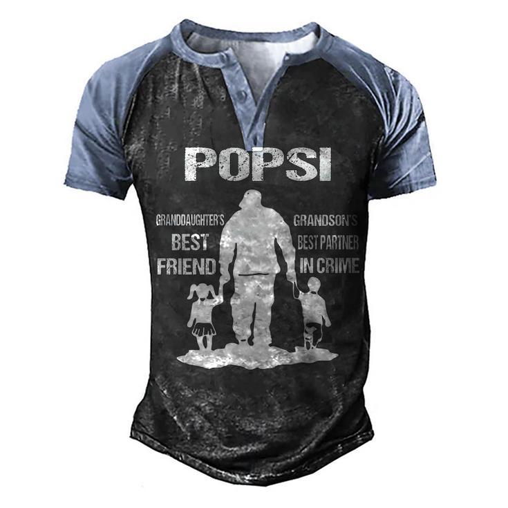 Popsi Grandpa Gift   Popsi Best Friend Best Partner In Crime Men's Henley Shirt Raglan Sleeve 3D Print T-shirt