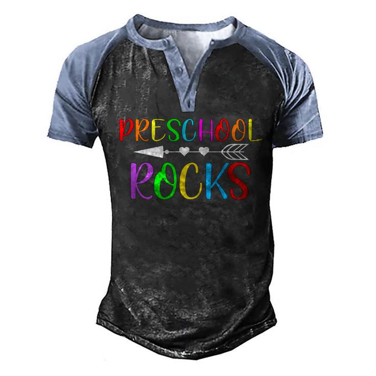 Preschool Rocks  Men's Henley Shirt Raglan Sleeve 3D Print T-shirt