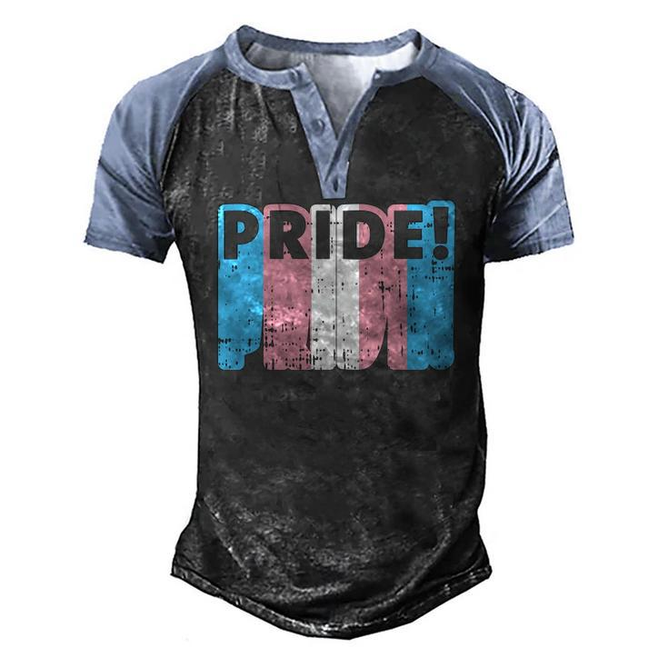Pride Transgender Lgbt Flag Color Protest Support Men's Henley Raglan T-Shirt