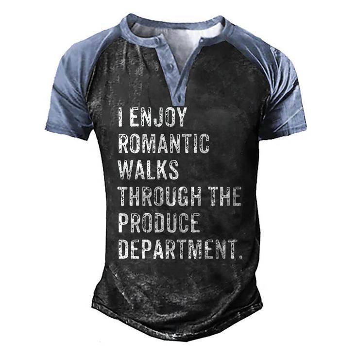 Produce Department Romantic Walk Food Men's Henley Raglan T-Shirt