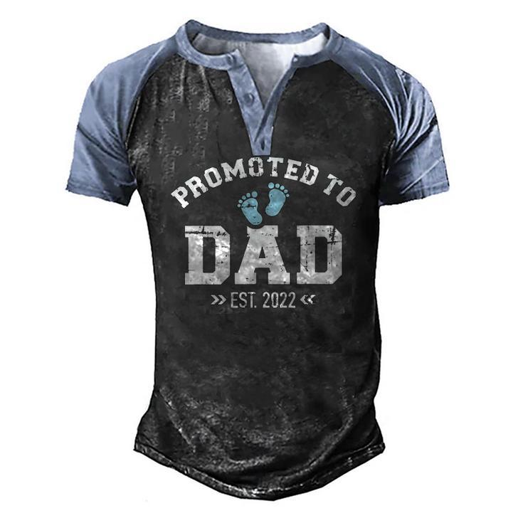 Promoted To Dad 2022 Baby Feets Men's Henley Raglan T-Shirt