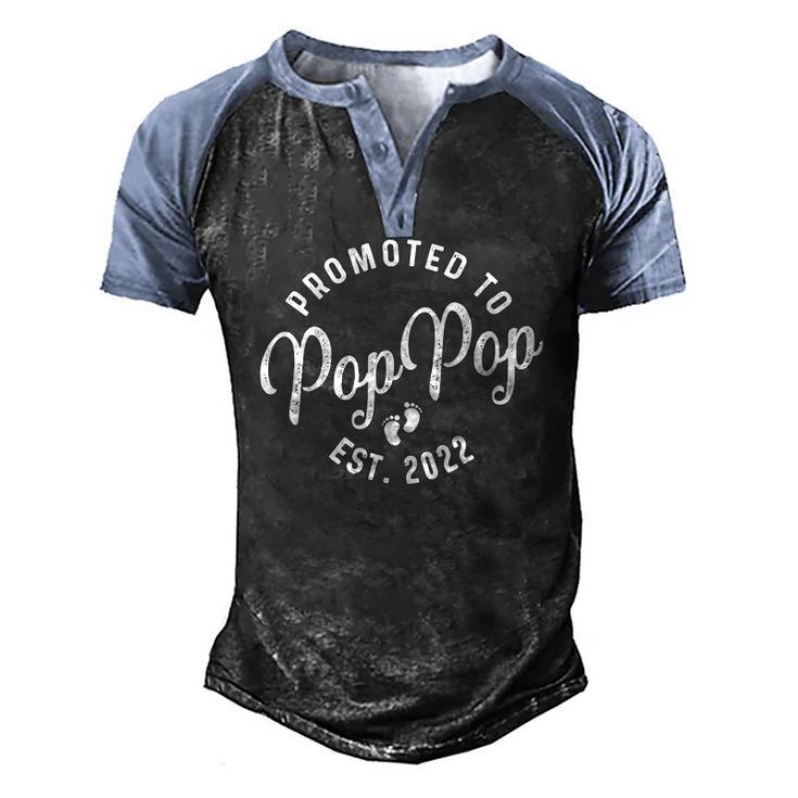 Promoted To Poppop 2022 For First Time Fathers New Dad Men's Henley Raglan T-Shirt