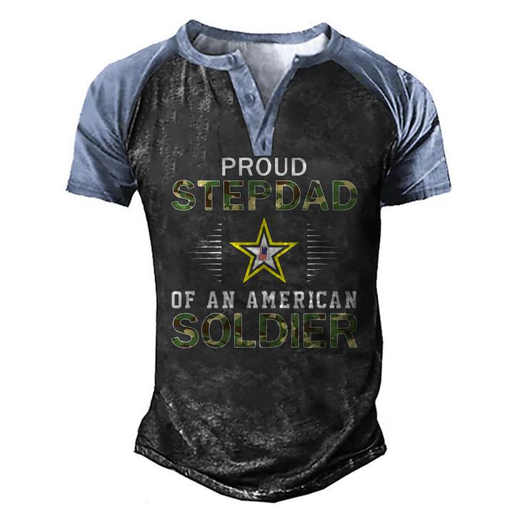 Proud Army Stepdad Of A Soldier-Proud Army Stepdad Army Men's Henley Raglan T-Shirt