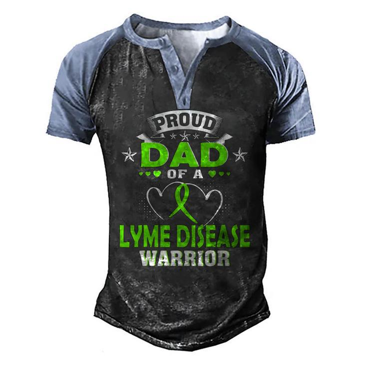 Proud Dad Of A Lyme Disease Warrior Men's Henley Raglan T-Shirt