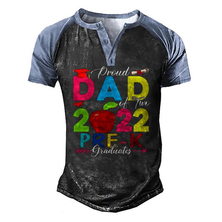 Proud Dad Of Two 2022 Pre-K Graduates Family Lover Men's Henley Raglan T-Shirt