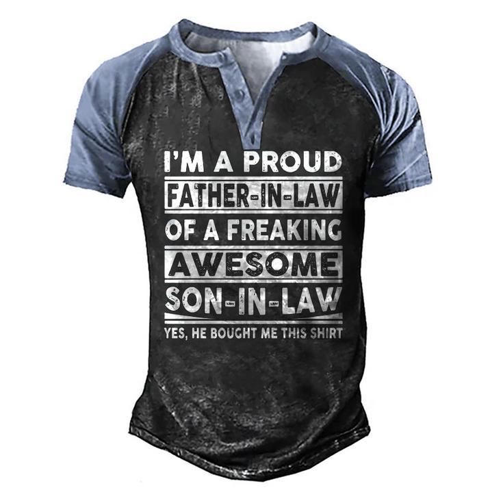 Im A Proud Father In Law Of A Freaking Awesome Son In Law Essential Men's Henley Raglan T-Shirt