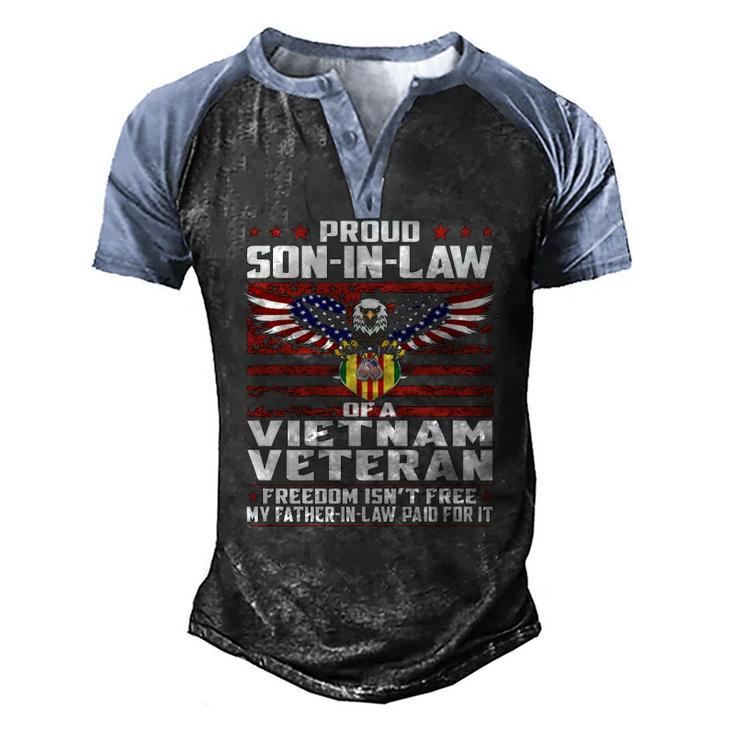 Proud Son In Law Of A Vietnam Veteran Patriotic Men's Henley Raglan T-Shirt