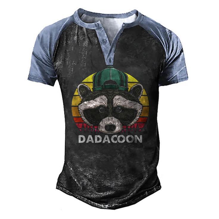 Raccoon Owner Dad Trash Panda Father Dadacoon Fathers Day Men's Henley Raglan T-Shirt