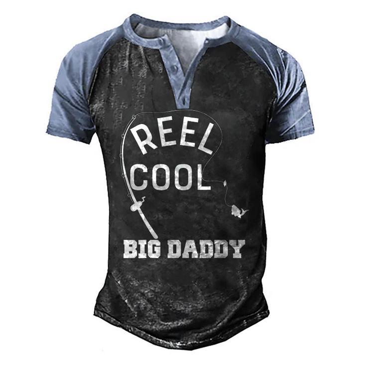 Reel Cool Big Daddy Fishing Fathers Day Men's Henley Raglan T-Shirt