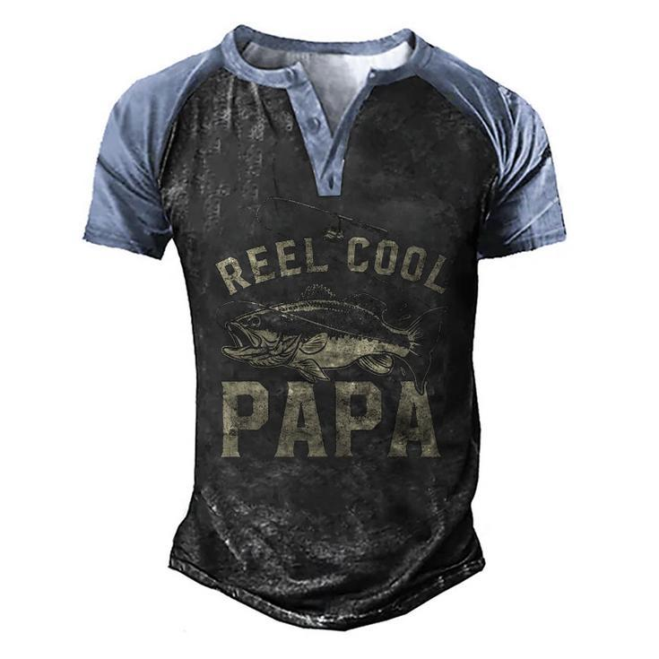 Reel Cool Papa Fathers Day Men's Henley Raglan T-Shirt