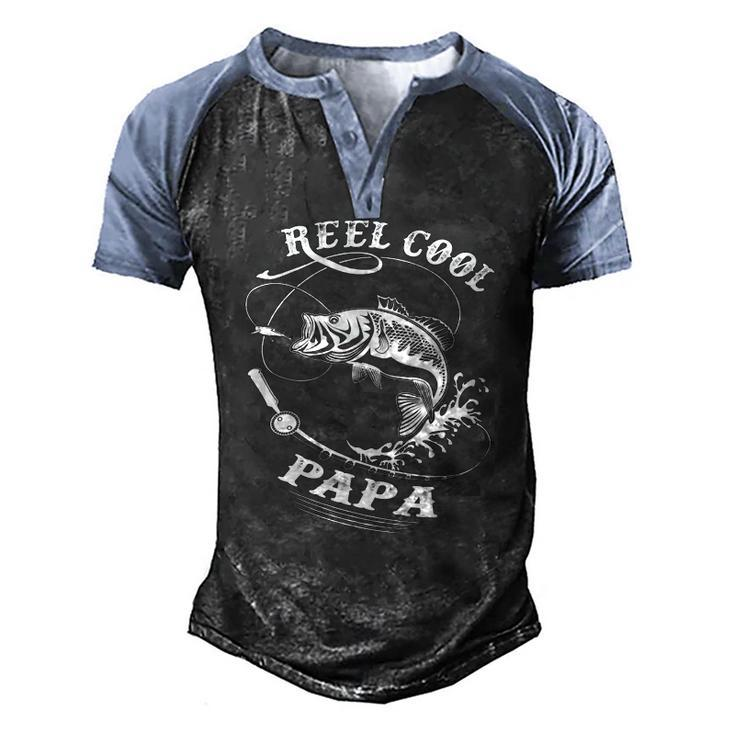 Reel Cool Papa For Fishing Nature Lovers Men's Henley Raglan T-Shirt