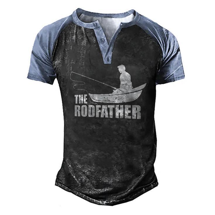 The Rodfather Nature Lover And Fisher Men's Henley Raglan T-Shirt