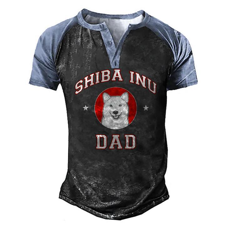 Shiba Inu Dad Pet Lovers Men's Henley Raglan T-Shirt