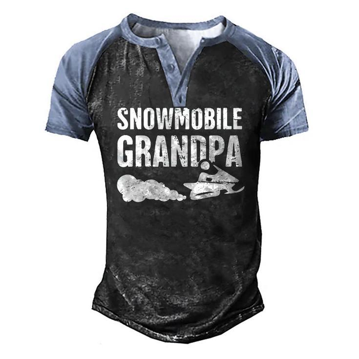 Snowmobile Grandpa Snowmobile Snowmobiling Lover Men's Henley Raglan T-Shirt