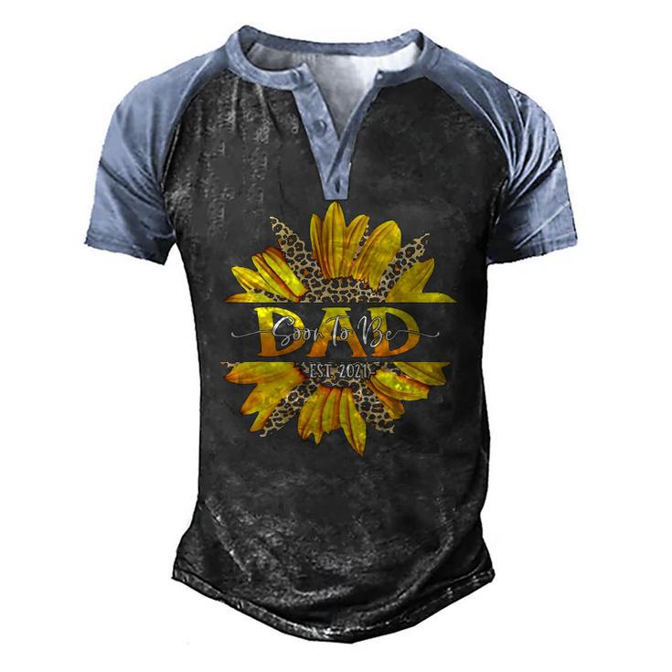 Soon To Be Dad 2021 Leopard Print First Time Dad Father Day Men's Henley Raglan T-Shirt