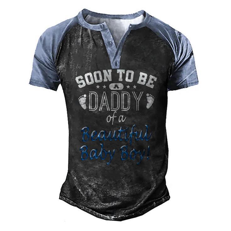 Soon To Be A Daddy Baby Boy Expecting Father Men's Henley Raglan T-Shirt