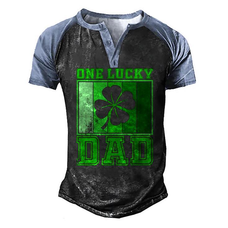 St Patricks Day One Lucky Dad Vintage Father Men's Henley Raglan T-Shirt