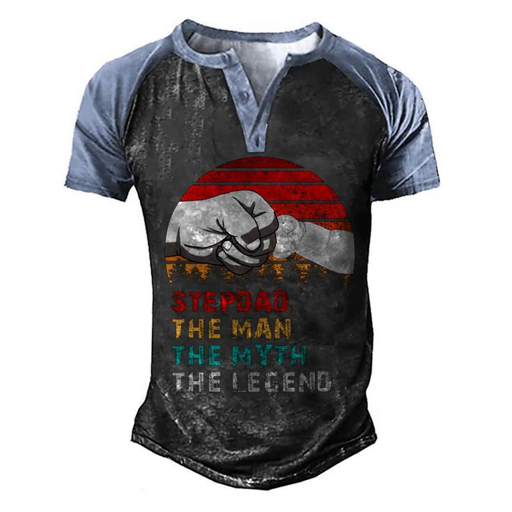 Stepdad The Man The Myth The Legend  Men's Henley Shirt Raglan Sleeve 3D Print T-shirt