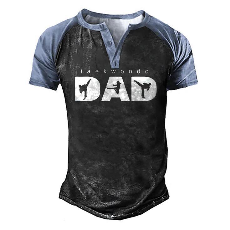 Taekwondo Dad Martial Arts Fathers Day Men's Henley Raglan T-Shirt