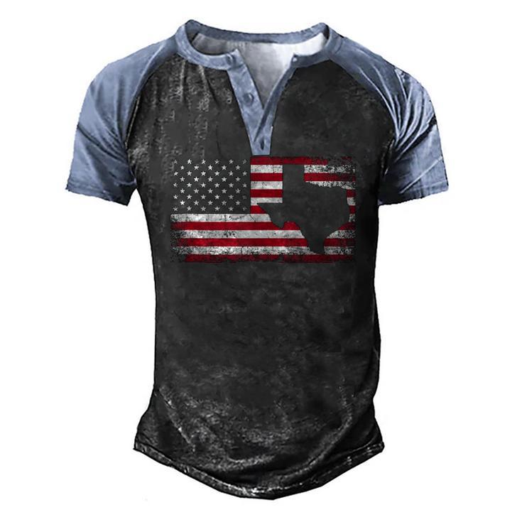Texas 4Th Of July American Flag Usa Patriotic Men Women Men's Henley Raglan T-Shirt