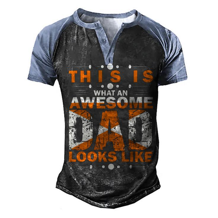 This Is What An Awesome Dad Looks Like Fathers Day T Shirts  Men's Henley Shirt Raglan Sleeve 3D Print T-shirt