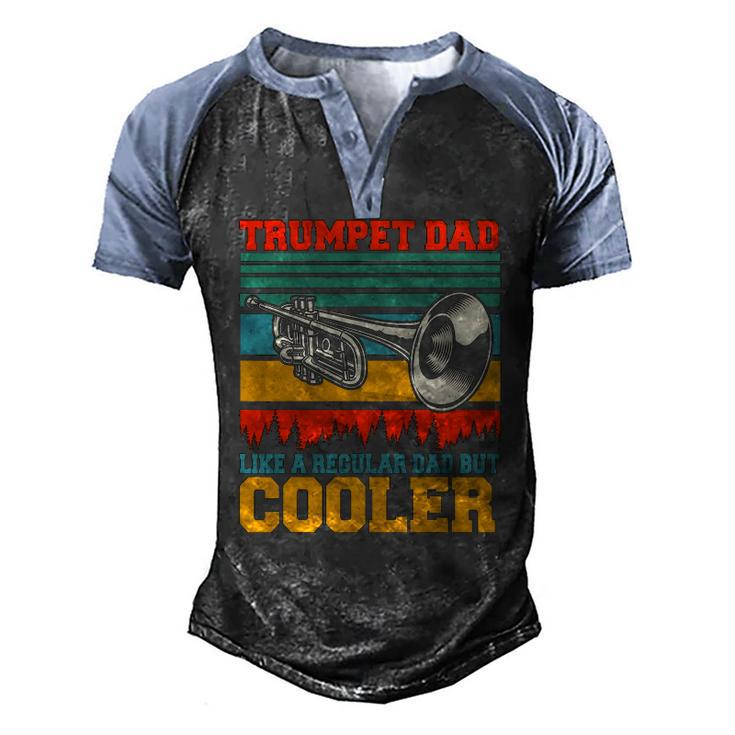 Trumpet Dad Definition Happy Fathers Day Trumpet Player Men's Henley Raglan T-Shirt