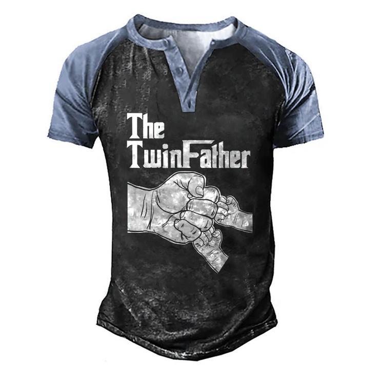 The Twinfather Father Of Twins Fist Bump Men's Henley Raglan T-Shirt