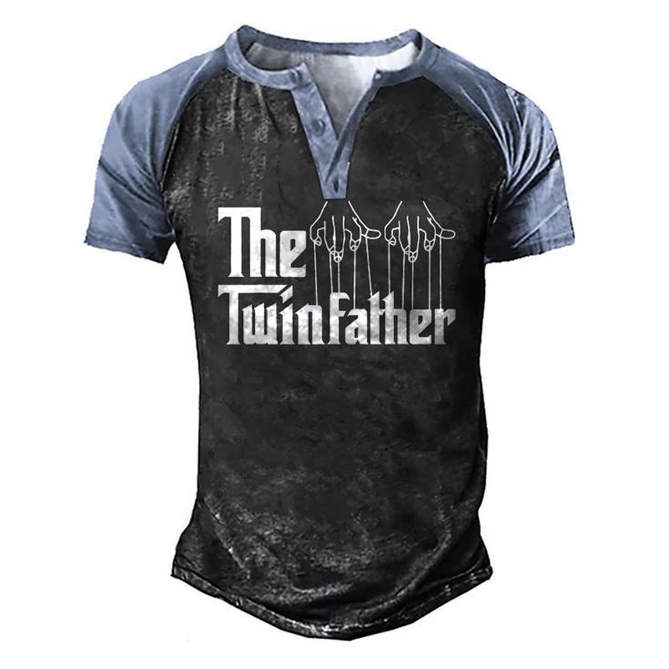 The Twinfather Father Of Twins Twin Daddy Parent Men's Henley Raglan T-Shirt