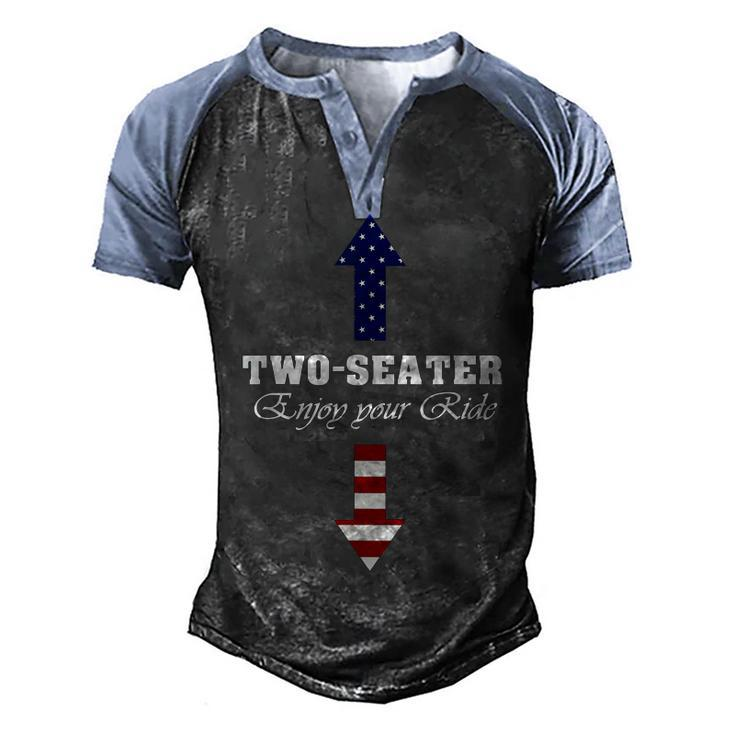 Two Seater Dad Joke American Flag 4Th Of July Motorbiking V2V3 Men's Henley Shirt Raglan Sleeve 3D Print T-shirt