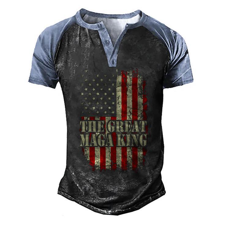 Ultra Maga Eagle 2022 The Return Of The Great Maga King Ultra Maga Tee American Flag Ultra Meg Men's Henley Shirt Raglan Sleeve 3D Print T-shirt