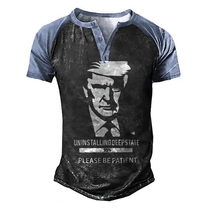 Ultra Maga Uninstalling Deep State Please Be Patient Funny Anti Biden Us Flag Pro Trump Trendy  Men's Henley Shirt Raglan Sleeve 3D Print T-shirt