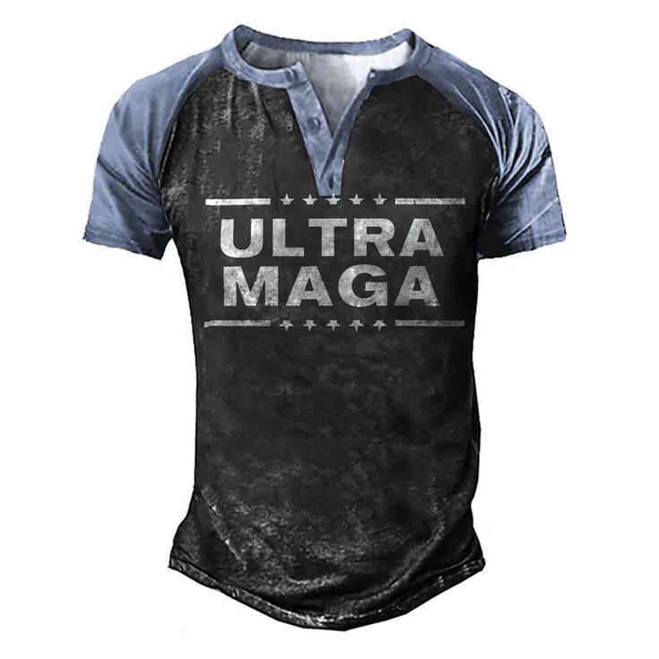 Ultra Maga United State Flag V4 Men's Henley Shirt Raglan Sleeve 3D Print T-shirt